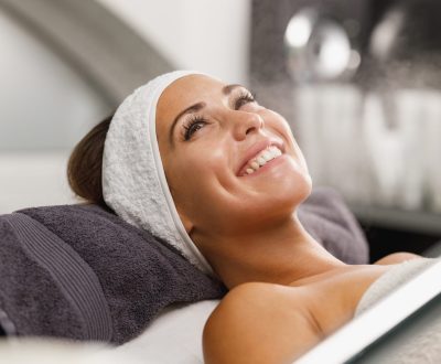 Shot of a beautiful young woman on a facial treatment at a medical spa
