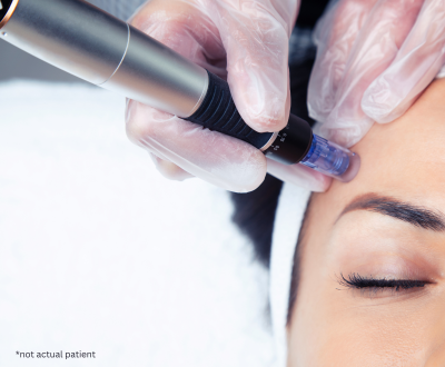 patient receiving microneedling